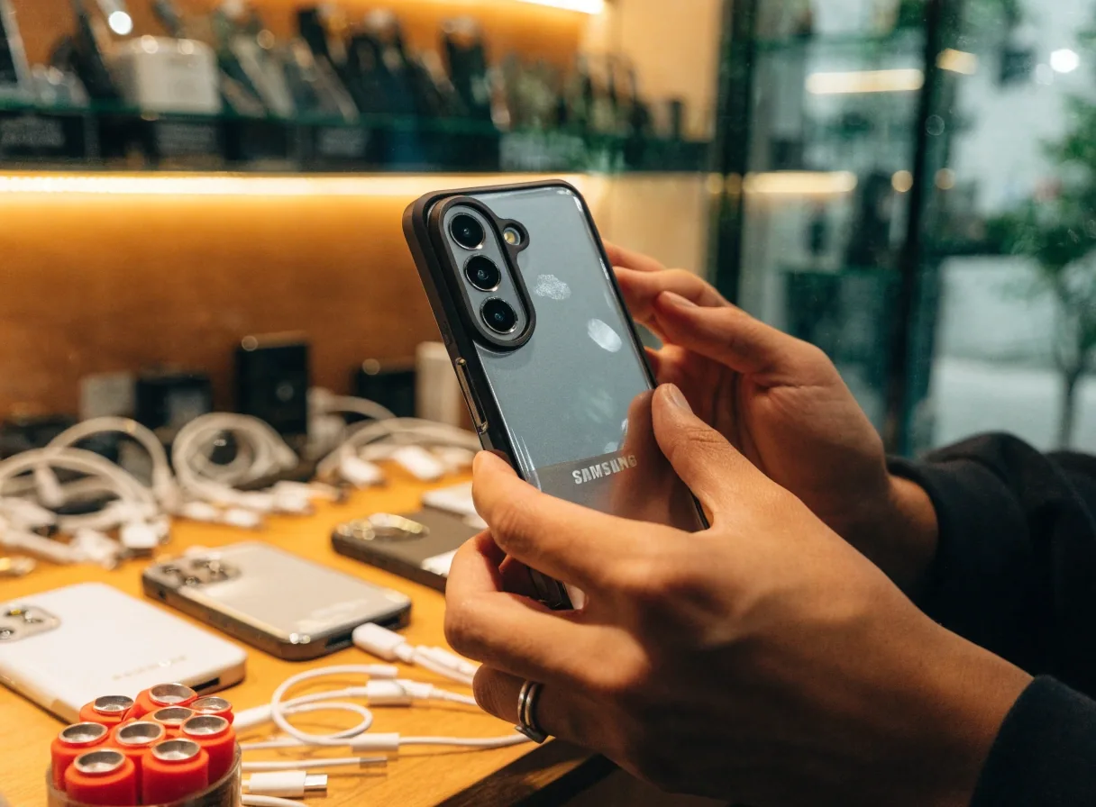 Vidrio templado para la cámara trasera del teléfono sobre cartón claro